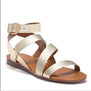 FrancoSarto Gauge LY Gold Sandals Sz 7